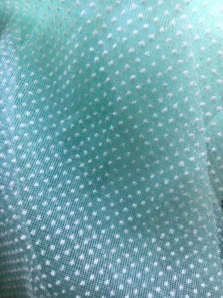 2 Curtains Vintage flocked Dotted Swiss Mint/blue Sheer Dotted Swiss 2