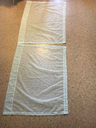 2 Curtains Vintage flocked Dotted Swiss Mint/blue Sheer Dotted Swiss 5