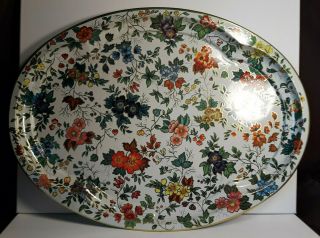 Vintage Daher England Floral Decorated Ware Tin Biscuit Cookie Tray 20 " X 15 "
