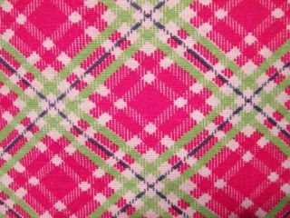 Vtg Feedsack Full 30s Cotton Fabric Antique Red Navy Blue Lime Green Plaid