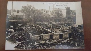 1909 A R Meyers Rppc Photo Postcard G B Lewis Co Ruins From Fire Watertown Wi