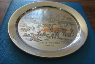 1977 DANBURY CURRIER & IVES WINTER MORNING STERLING SILVER PLATE W/ BOX 3
