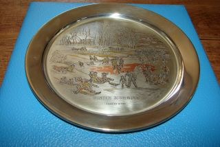 1977 DANBURY CURRIER & IVES WINTER MORNING STERLING SILVER PLATE W/ BOX 4
