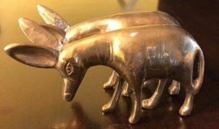 Vintage Small Brass Mule Donkey Jackass Burrow 3”x5” Animal Figures