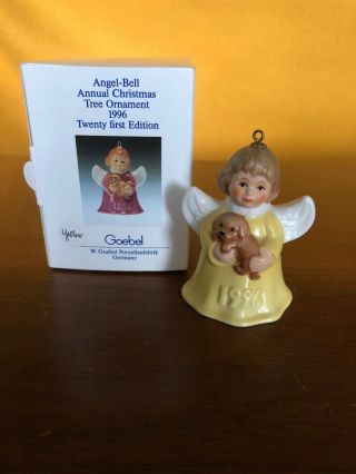 Vintage 1996 21st Edition Goebel Angel Bell Annual Christmas Tree Ornament