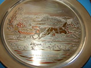 1972 DANBURY CURRIER & IVES THE ROAD WINTER STERLING SILVER PLATE W/ BOX LE 2