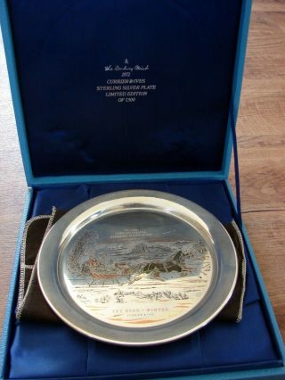 1972 DANBURY CURRIER & IVES THE ROAD WINTER STERLING SILVER PLATE W/ BOX LE 5