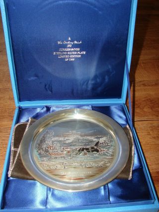 1972 DANBURY CURRIER & IVES THE ROAD WINTER STERLING SILVER PLATE W/ BOX LE 6