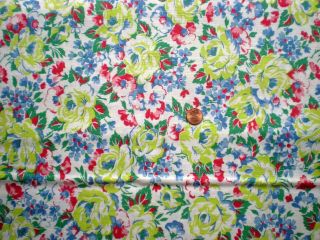 Floral Full Vtg Feedsack Quilt Sewing Doll Clothes Craft Fabric Red Blue Green