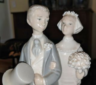 Lladro Bride & Groom Spanish Porcelain Figure Wedding Cake Topper 4