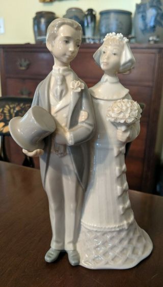 Lladro Bride & Groom Spanish Porcelain Figure Wedding Cake Topper 6