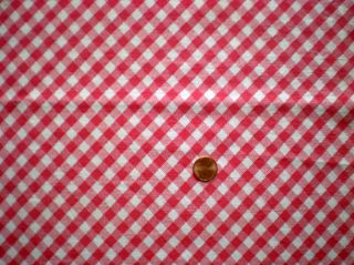 Red White Check Full Vtg Feedsack Quilt Sewing Doll Clothes Craft Sewing Fabric