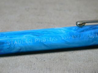 Vintage Autopoint advertising mechanical pencil blue swirl Stadler Photographing 4