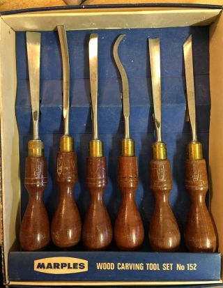Vintage Marples No.  152 Wood Carving Tools Set Of 6