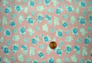Floral On Pink Full Vtg Feedsack Quilt Sewing Doll Clothes Craft Dress Fabric