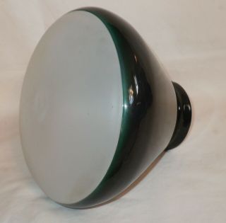 Rare Vtg Green Cased Glass Diffuser/spotlight Lamp Shade Gas Station 3 1/8 " Fitt