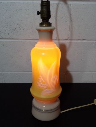 Aladdin Alacite Glass Electric Lamp Lily of the Valley Chartreuse 1950 G - 322 2