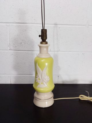 Aladdin Alacite Glass Electric Lamp Lily of the Valley Chartreuse 1950 G - 322 4