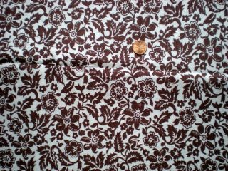Brown Floral Full Vtg Feedsack Quilt Sewing Doll Clothes Craft Cotton Fabric