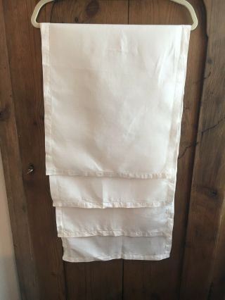 2 Vintage White Linen Dresser Scarfs Buffet Runners 16”x 49” - Very Fine