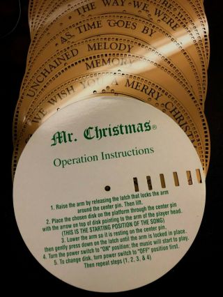 Mr.  Christmas Musical Bell Symphonium Music Box w/ 15 discs/songs 4