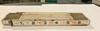 Lufkin Wooden 72 " 6ft Folding Measuring Stick Extension Tape Measure Vintage
