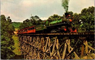 Nc Blowing Rock Tweetsie Railroad Train On Wooden Trestles
