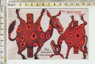 Tuck “oilette” No.  3397 " Zoo - Zoo Series " - " The Snorzah Le Kanoskah " Cut Out