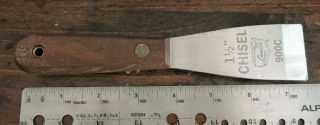 Lamson 1 - 1/2 " Stiff Chisel Scraper No.  900c,  Full Tang,  Wood Handle,  Usa Made