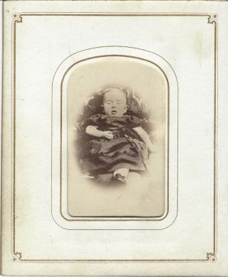 Orig Cdv Photo Baby Pocket Watch Possible Post Mortem Photograph Child Death