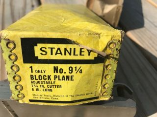 Vintage Stanley No.  9 - 1/4 Block Plane With Box.  usps Priority Ship 6