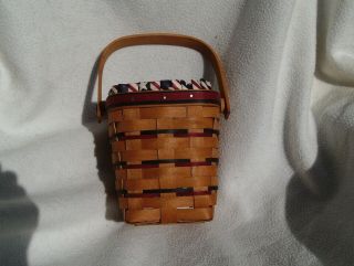 Longaberger 1995 All American Carry Along Basket 14656 Fabric Liner & Protector
