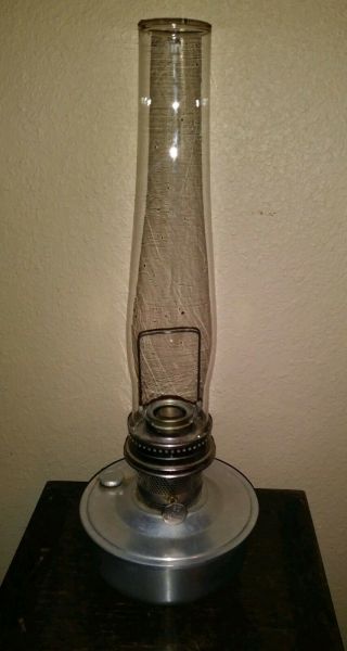 Vintage Aladdin Kerosene Oil Table Lamp Model No.  23 Burner W/ Glass Chimney