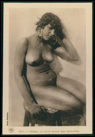 North Africa Arab Nude Woman Most Beautifull Slave Old 1920s Postcard