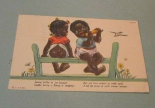1947 Black Babies Ah Has Music in Mah Soul Postcard Vintage Black Americana 3