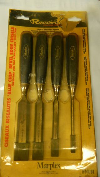 Record Tools Marples 4pc Blue Chip Bevel Edge Chisels M444/s4 " Old Stock "