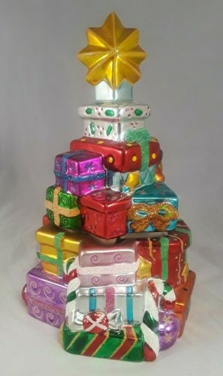 Christopher Radko Christmas Cookie Candy Jar Tree Presents