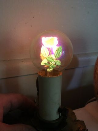Vintage Aerolux Neon Filament Light Bulb Roses And Leaves Includes Lamp
