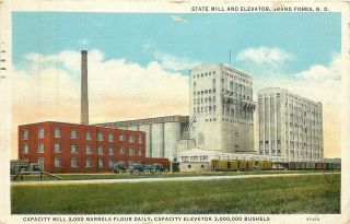 North Dakota,  Nd,  Grand Forks,  State Mill & Elevator 1935 Postcard