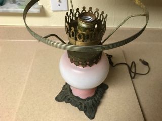 Accurate Casting Co.  Large Vintage Hurricane Candelabra Lamp Roses Floral 12” 3