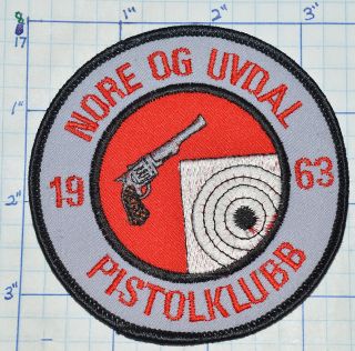 Norway,  Nore Og Uvdal Pistolklubb 1963 Pistol Club Patch