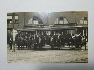 Woodland & Lorain Trolley Car 26 Conductors Real Photo Postcard 1904 - 1918 No Res