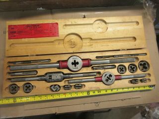 Vintage Craftsman No.  5499 Tap & Die Set Wood Case & Metal Tag Complete