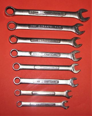 Craftsman 8 Pc Combination Wrench Set 8mm Thru 16mm Made In Usa