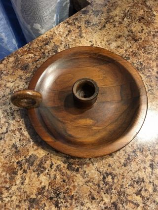 Vintage Cornwall Old - Fashioned Wood Candle Stick Holder
