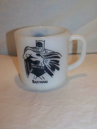 Westfield Batman Vintage 1966 Coffee Tea Cocoa Cup Mug White Glass Heat Proof