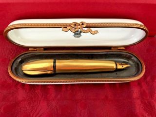 Limoge Pen In Case Signed Peint Main Limoges France La Gloriette Hinged Box