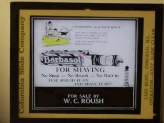 Barbasol Shaving Cream Advertisement,  W.  C.  Roush,  Magic Lantern Glass Slide 3
