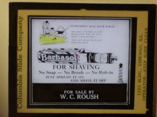 Barbasol Shaving Cream Advertisement,  W.  C.  Roush,  Magic Lantern Glass Slide 4