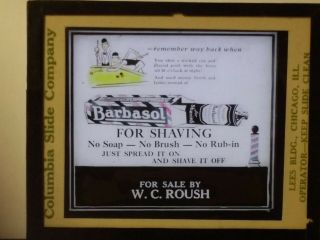 Barbasol Shaving Cream Advertisement,  W.  C.  Roush,  Magic Lantern Glass Slide 5